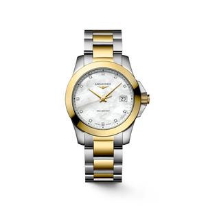 Longines Conquest Quartz White Mother-of-Pearl Diamond Dial 34 mm [L3.377.3.87.7]
