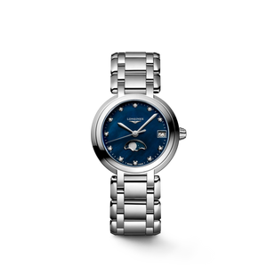 Longines PrimaLuna Moonphase Blue Mother-of-Pearl Diamond Dial Quartz 30.5 mm Bracelet [L8.115.4.98.6]