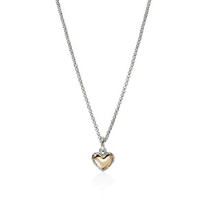 JH Essential Heart Pendant Necklace – Sterling Silver & 14k Yellow Gold 1.5 mm [NZZ98974]