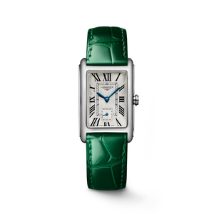 Longines DolceVita Quartz Silver Flinqué Dial Roman Numerals Green Alligator Strap 23.30 × 37 mm [L5.512.4.71.A]