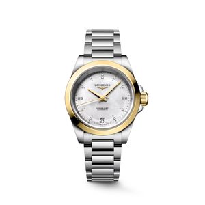 Longines Conquest 34 mm Mother-of-Pearl Diamond Dial Two-Tone Automatic Watch [L3.430.5.80.6]