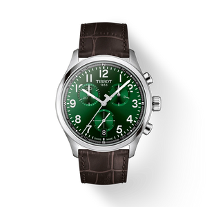 Tissot Chrono L 42 mm Quartz Green Dial Brown Leather Strap [T116.417.16.092.00]