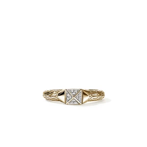 John Hardy Icon Stud Ring 14K Yellow Gold Diamonds 5MM [RGGX972002DI]