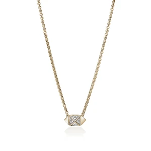 John Hardy Icon Stud Necklace 14K Yellow Gold Diamonds 1.5MM [NGGX972052DI]