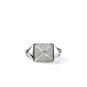 John Hardy Icon Stud Ring Sterling Silver Diamonds 11.5MM [RBP972142DI]