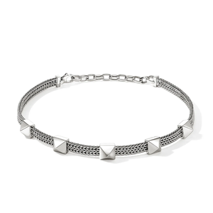 John Hardy Icon Stud choker 6MM sterling silver front view