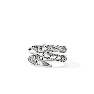John Hardy Naga Ring Sterling Silver Diamond Wide [RBP604032DI]