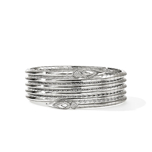 John Hardy Naga Multi-Coil Bracelet Sterling Silver Diamond Pavé [BBP603962DI]