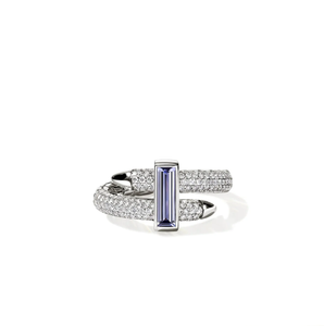 John Hardy Artisan Series Spear Ring 18K White Gold Tanzanite Diamond Ring [RGP023266WTZDI]