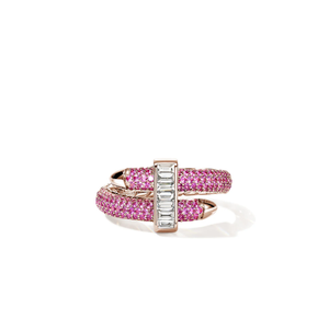 John Hardy Artisan Series Spear Ring 18K White Gold White Diamond Pink Sapphire Ring [RGS0231004RPSPDI]