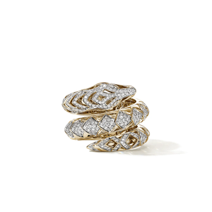 John Hardy Artisan Naga Ring 18K Yellow Gold Diamond Ring [RGX603712DI]