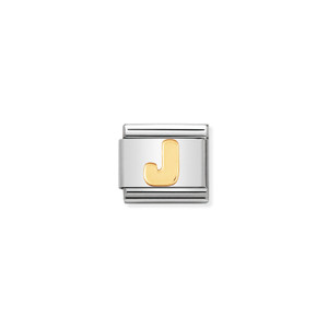 COMPOSABLE CLASSIC LETTERS IN STAINLESS STEEL WITH 18K GOLD J