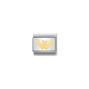COMPOSABLE CLASSIC LETTERS IN STAINLESS STEEL WITH 18K GOLD W