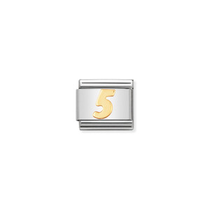 COMPOSABLE CLASSIC NUMBERS IN STAINLESS STEEL WITH 18K GOLD 5