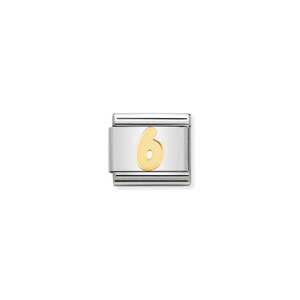 COMPOSABLE CLASSIC NUMBERS IN STAINLESS STEEL WITH 18K GOLD 6