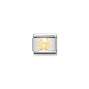 COMPOSABLE CLASSIC ZODIAC IN STAINLESS STEEL WITH 18K GOLD GEMINI