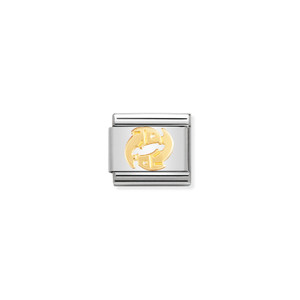 COMPOSABLE CLASSIC ZODIAC IN STAINLESS STEEL WITH 18K GOLD PISCES