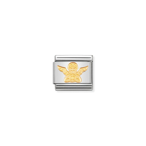 COMPOSABLE CLASSIC RELIGIOUS IN STAINLESS STEEL AND 18K GOLD ANGEL