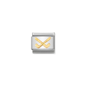 COMPOSABLE CLASSIC SPORTS IN STAINLESS STEEL WITH 18K GOLD HOCKEY CLUBS