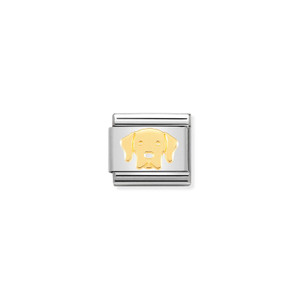 COMPOSABLE CLASSIC SYMBOLS AND STEEL AND 18K GOLD LABRADOR RETRIEVER
