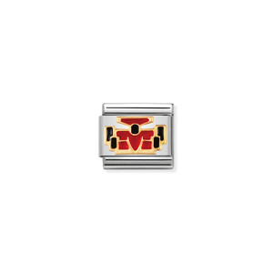 COMPOSABLE CLASSIC SPORTS IN STAINLESS STEEL WITH ENAMEL AND 18K GOLD RED CAR