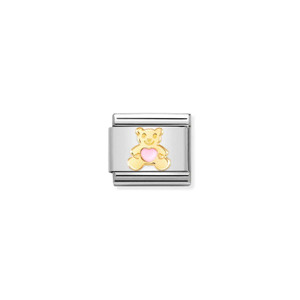 COMPOSABLE CLASSIC SYMBOLS STEEL, ENAMEL AND 18K GOLD PINK BEAR