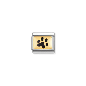 COMPOSABLE CLASSIC PLATES STEEL , ENAMEL AND 18K GOLD PAW PRINT