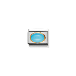COMPOSABLE CLASSIC OVAL HARD STONES IN STAINLESS STEEL AND 18K GOLD TURQUOISE
