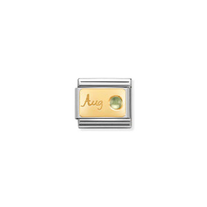 COMPOSABLE CLASSIC MONTH STONE IN STEEL, STONES AND 18K GOLD AUGUST PERIDOT