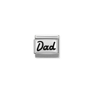 COMPOSABLE CLASSIC PLATES OXIDIZED STEEL AND 925 STERLING SILVER DAD