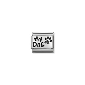 COMPOSABLE CLASSIC PLATES OXIDIZED STEEL AND 925 STERLING SILVER MY DOG