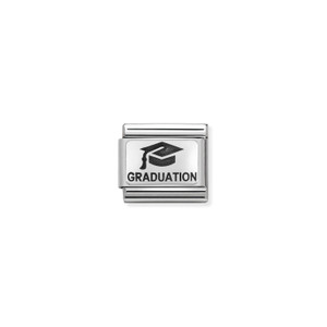 COMPOSABLE CLASSIC OXYDISED PLATES 2 IN STEEL AND 925 STERLING SILVER GRADUATION WITH HAT