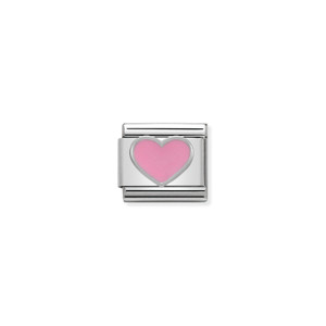 COMPOSABLE CLASSIC SYMBOLS IN STAINLESS STEEL , ENAMEL AND 925 STERLING SILVER PINK HEART