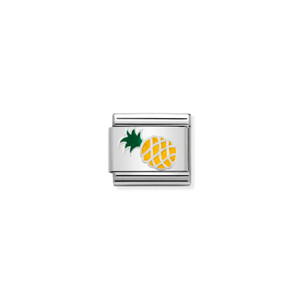 COMPOSABLE CLASSIC SYMBOLS IN STAINLESS STEEL , ENAMEL AND 925 STERLING SILVER PINAPPLE
