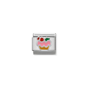 COMPOSABLE CLASSIC SYMBOLS IN STAINLESS STEEL, ENAMEL AND 925 STERLING SILVER CUPCAKE