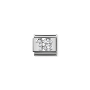 COMPOSABLE CLASSIC SYMBOLS STEEL , CUBIC ZIRCONIA AND 925 STERLING SILVER 18