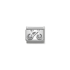 COMPOSABLE CLASSIC SYMBOLS STAINLESS STEEL , 925 STERLING SILVER, AND CUBIC ZIRCONIA BYCICLE