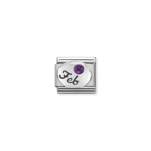 COMPOSABLE CLASSIC SYMBOLS IN STEELSTEEL, 925 STERLING SILVER AND STONES FEBRUARY AMETHYST
