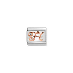 COMPOSABLE CLASSIC LETTERS STEEL, ZIRCON AND 9K ROSE GOLD H