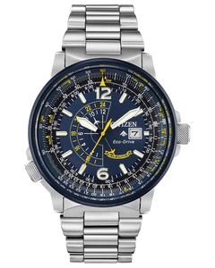 Citizen Promaster Nighthawk Blue Angels GMT Eco-Drive 42 mm Blue Dial Bracelet Watch [BJ7006-56L]