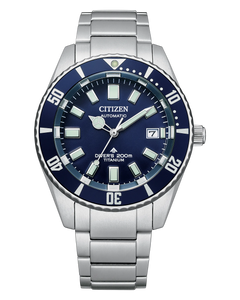 Citizen Promaster Mechanical Diver 200M Automatic Fujitsubo Blue Dial Super Titanium™ 41 mm Bracelet Watch [NB6021-68L]