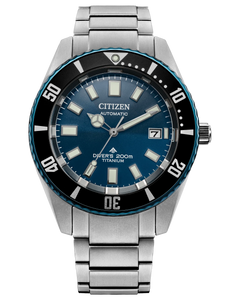 Citizen Promaster Mechanical Diver 200M Fujitsubo 35th Anniversary Limited Edition Automatic Blue Dial Super Titanium™ 41 mm Bracelet Watch [NB6026-56L]