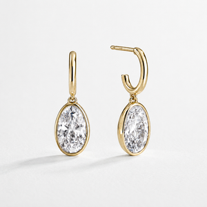 VERA DIAMONDS Oval Lab-Created Diamond Earrings 6.67 CTW 14K Yellow Gold IGI Certified | [LS22034LGD]