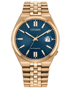 Citizen TSUYOSA 60 Automatic 40 mm Blue Textured Dial Rose Gold-Tone Bracelet [NK0023-57L]