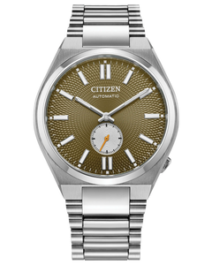 Citizen TSUYOSA Small Second Automatic 40 mm Textured Green Dial Stainless Steel Bracelet [NK5010-51X]