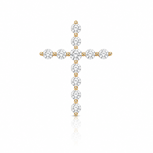 VERA Classic Diamond Cross Pendant Necklace 1.15 CTW 14K Yellow Gold [TJ8630PC]