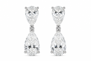 VERA Couture Pear Shape Diamond Drop Earrings 5.14 CTW Lab-Created Diamonds 14K White Gold [DS-514PD]