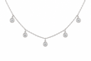 VERA Classic Diamond Station Necklace 0.38 CTW, 14K White Gold