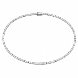 VERA Elite 14K White Gold Diamond Tennis Necklace 17" | 14.10 CTW Lab-Grown Diamonds