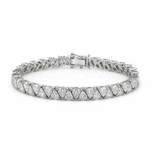 VERA Couture 14K White Gold Pear-Shaped Lab-Grown Diamond Tennis Bracelet 16.91 Carats